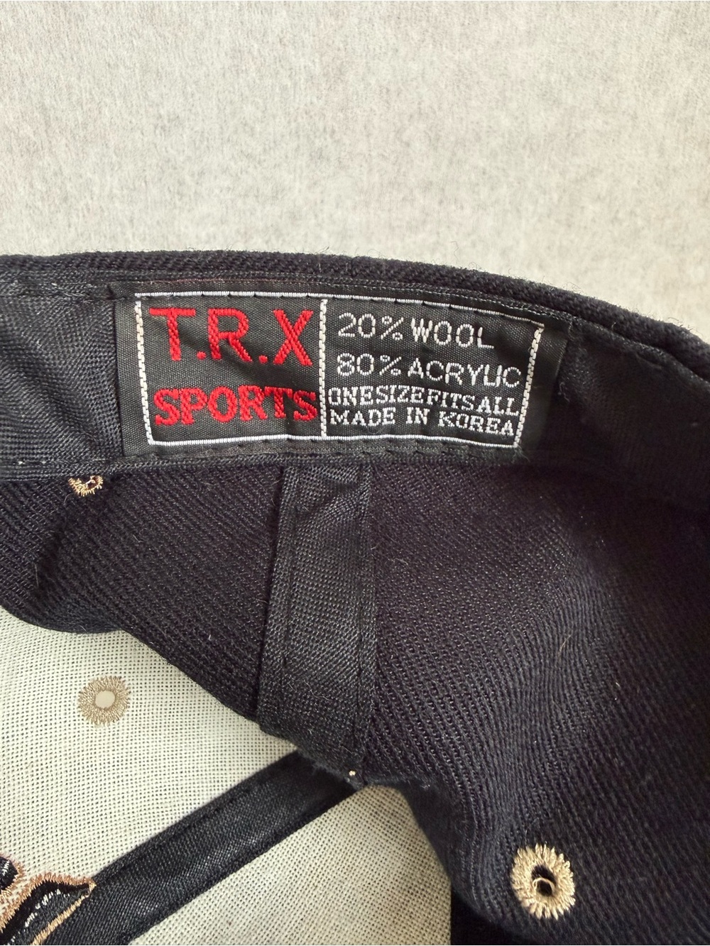 Vintage New York Yankees Hat Cap Adjustable Velcro T.R.X Sports Korea Wool Blend - Picture 7 of 9